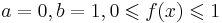 a=0,b=1,0\leqslant f(x)\leqslant 1